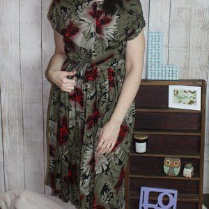 Vintage Floral Midi Skirt